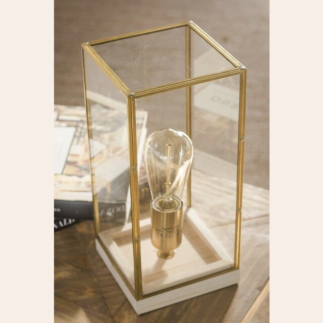 LAMPARA PRISMA - BRONCE Y VIDRIO