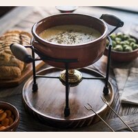 FONDUE RUSTICA CON 6 PINCHOS DE BRONCE