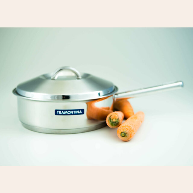 SARTEN INOX CON TAPA TRAMONTINA SOLAR - 24 CM