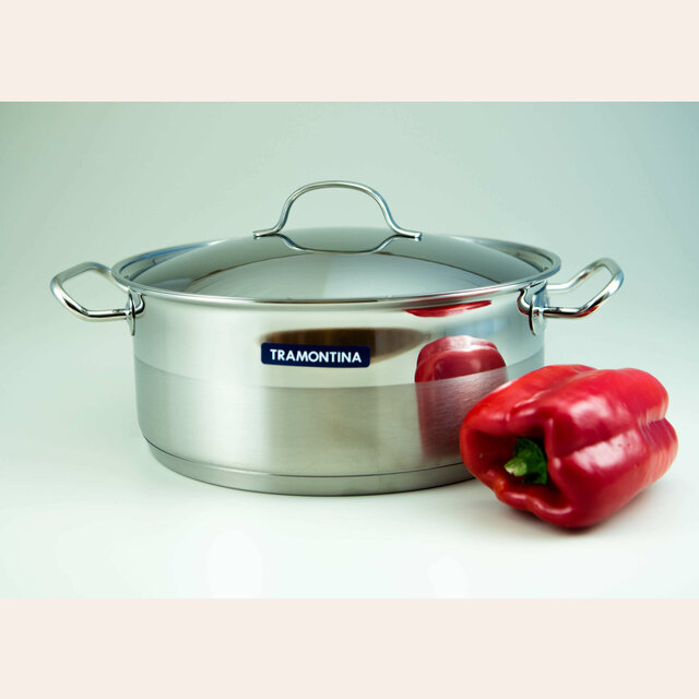 CACEROLA INOX CON ASAS TRAMONTINA - 28 CMS - 6.5 LTS