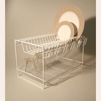 ESCURRIDOR BLANCO PLASTIFICADO 2 PISOS - 41 CM
