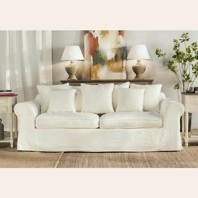 SILLON 7 ALMOHADONES FUNDA LAVABLE JEAN BLANCO