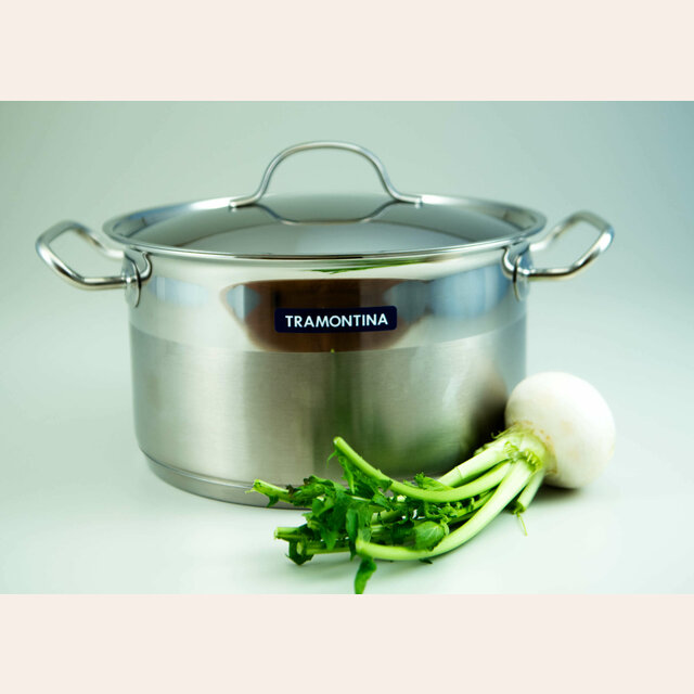 CACEROLA INOX CON ASAS TRAMONTINA - 24 CM 