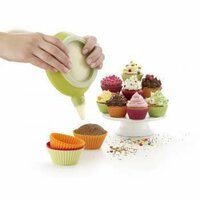 KIT 6 MOLDES Y DECORADOR PARA CUPCAKES - LEKUE