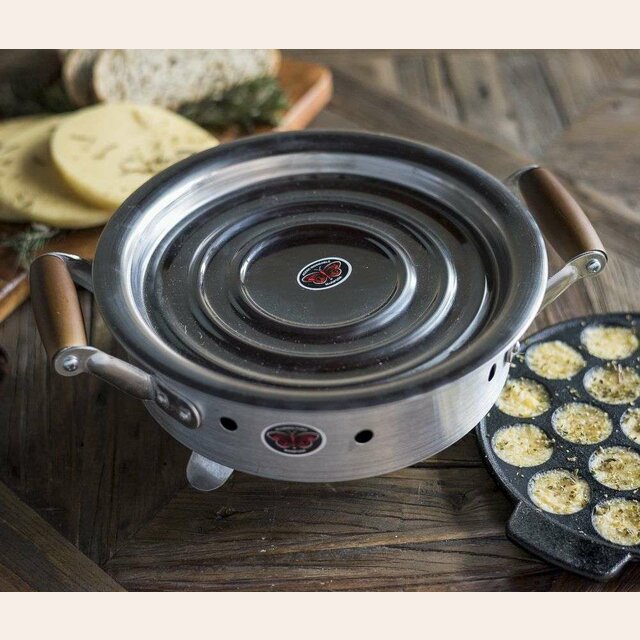 BRASERO DE MESA ALUMINIO Y ACERO INOX - 22 CM