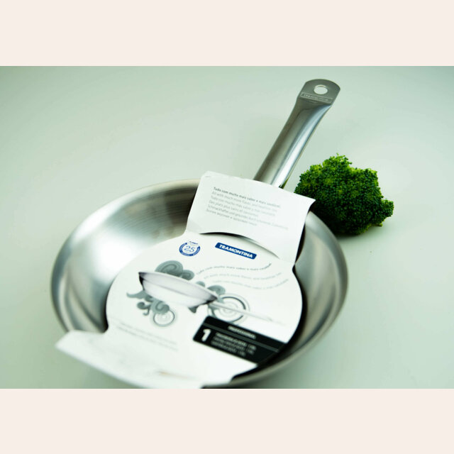 SARTEN PROFESIONAL DE ACERO INOX TRAMONTINA - 26 CMS