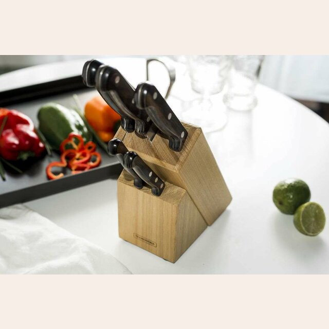 TACO 5 CUCHILLAS TRAMONTINA POLYWOOD - MARRON  