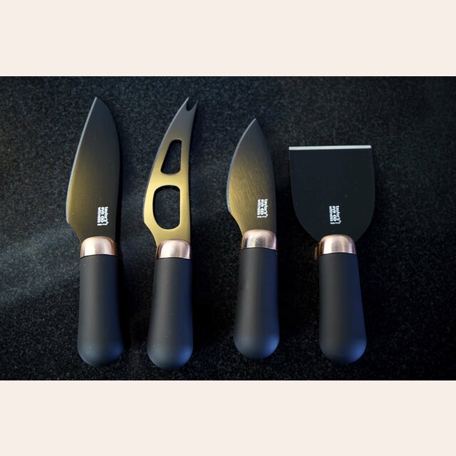 JUEGO 4 CUCHILLOS DE QUESO TAYLORS COPPER - NEGRO