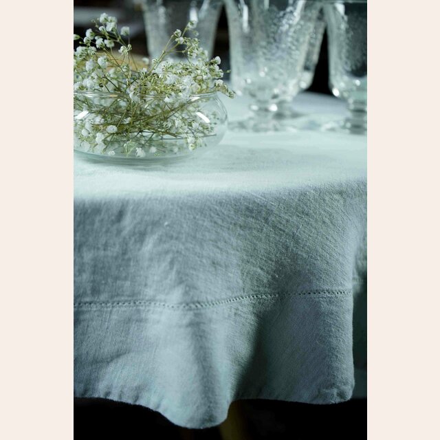 MANTEL TOSCANA 100% LINO ACQUA - 2 x 1.45 mts