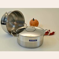CACEROLA INOX CON VAPORERA TRAMONTINA - 24 CMS 
