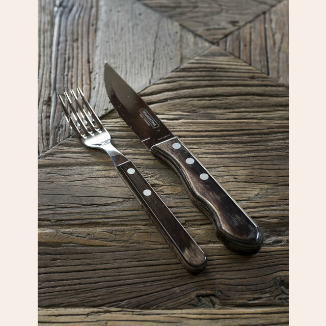 CUCHILLO DE CARNE TRAMONTINA JUMBO - POLYWOOD MARRON