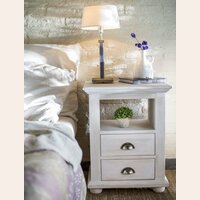 MESA DE LUZ EMMA - CEDRO Y ALAMO PATINADA BLANCA