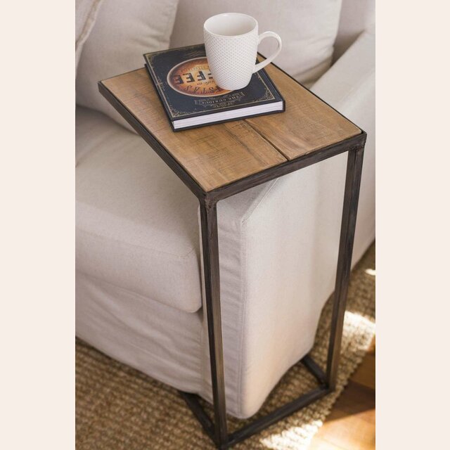 MESA AUXILIAR CAROLINA - MADERA Y HIERRO