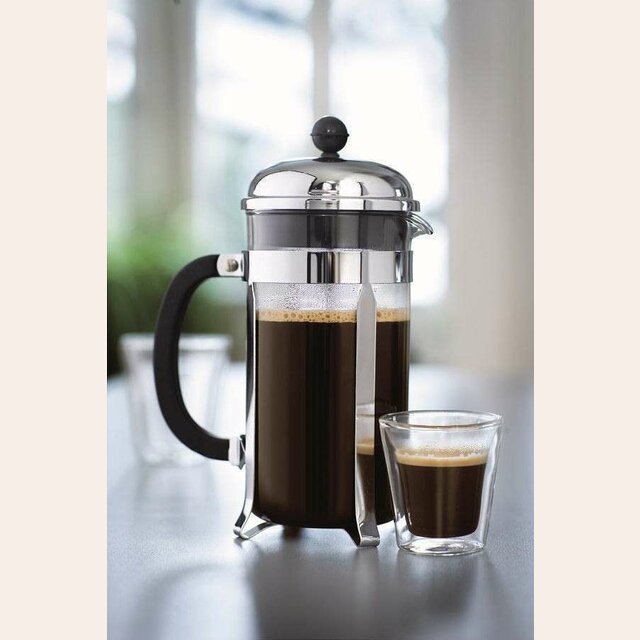 Café Olé LM-06C Moderno 600 Ml Cafetière French Press Coffee Maker, 5-Cup, Black / Silver - 4