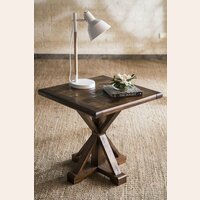 MESA DE COSTADO - PINO MACIZO TOSTADO - 0.60 X 0.60