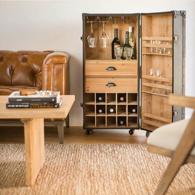 MUEBLE BAR BAUL - CUERO NEGRO