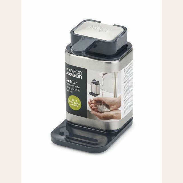 DISPENSADOR DE JABON DE ACERO INOX JOSEPH JOSEPH - GRIS