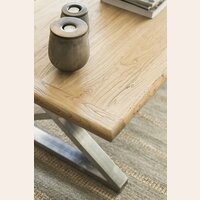MESA LIVING OLMO Y PATAS DE ACERO EN X - 1.30 X 0.70