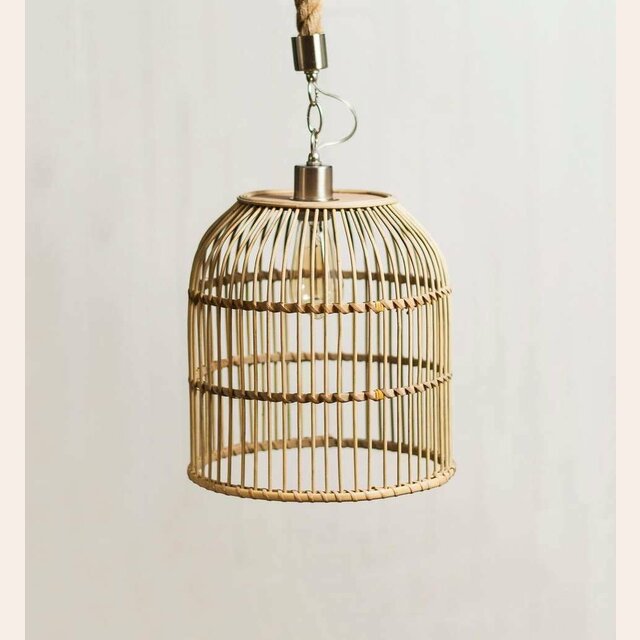 LAMPARA DE TECHO JAULA CON CUERDA - CHICA