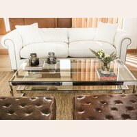MESA LIVING - ACERO Y VIDRIO - 1.50 X 0.80 MTS