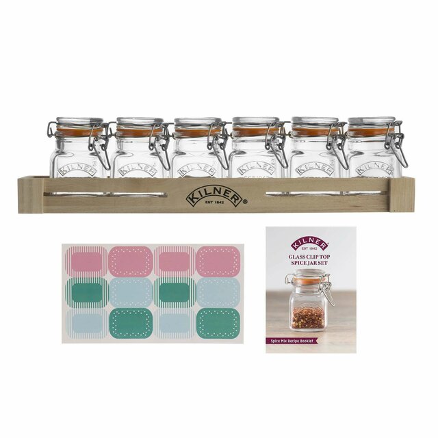 SET 6 FRASCOS ESPECIEROS EN SOPORTE KILNER 