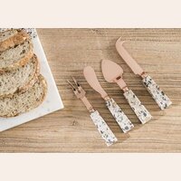 SET 4 CUCHILLOS DE QUESO - TERRAZZO Y COPPER