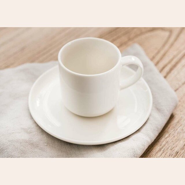 TAZA DE CAFE CON PLATO QUALITIER ALPES - 100 ML