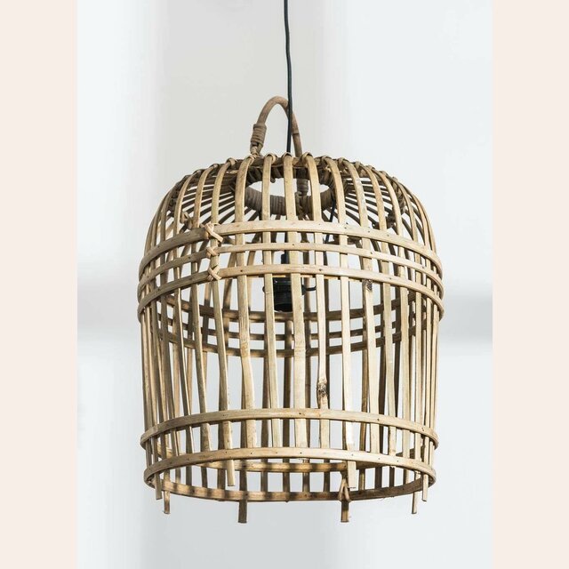 LAMPARA DE TECHO JAULA DE BAMBOO - 41 X 38 CMS