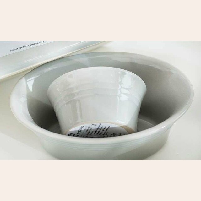 FUENTE DE CERAMICA MASON CASH - OVAL - GRIS - 18 CM