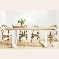 MESA COMEDOR - OLMO NATURAL Y HIERRO WHITE - 2.00 X 1.00 MTS