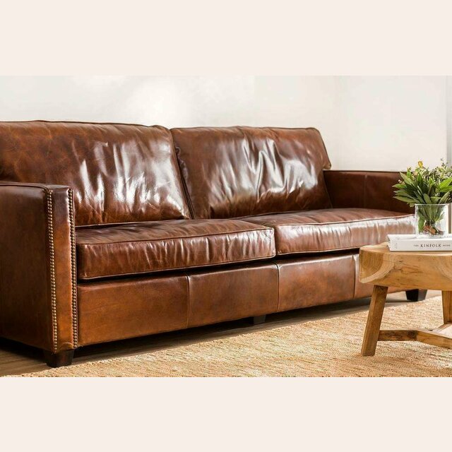 SILLON CUERO ITALIANO - 3 CUERPOS