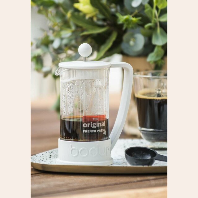 CAFETERA CON PRENSA FRANCESA BODUM BRAZIL BLANCA - 350 ML
