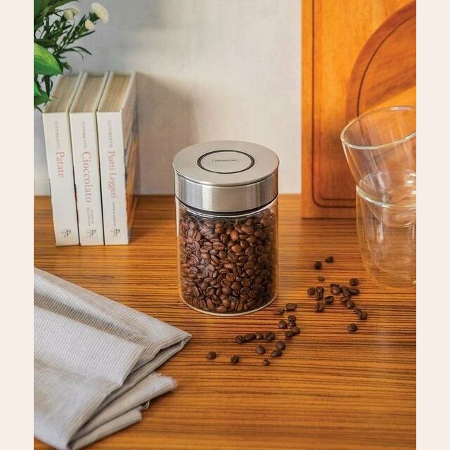 FRASCO DE VIDRIO TRAMONTINA - TAPA DE ACERO - 700 ML