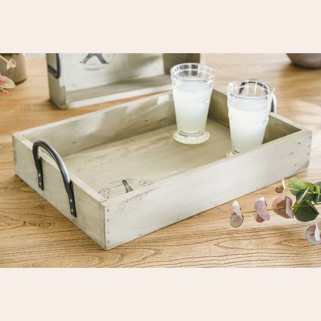 BANDEJA DE MADERA PARIS CON ASAS - 44 X 30 CM