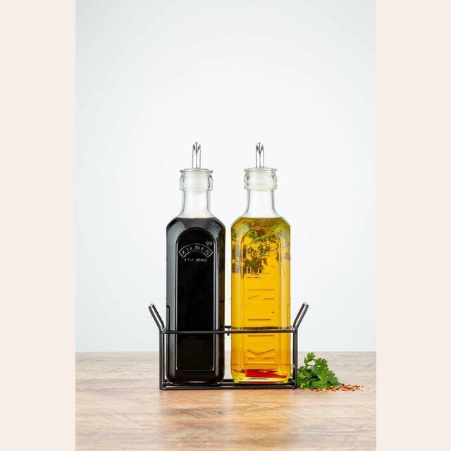 SET ACEITERA Y VINAGRERA EN SOPORTE - VIDRIO - KILNER