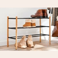 ZAPATERA EXTENSIBLE YAMAZAKI - MADERA Y METAL - NEGRA