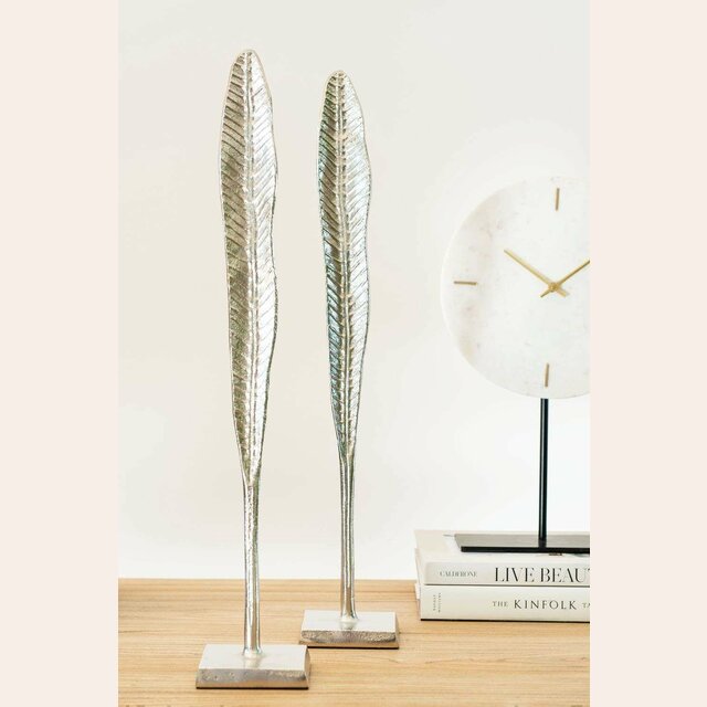 ADORNO PLUMA - PLATA - 60 CMS