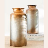 VASIJA DE CERAMICA PATINA BRONCE