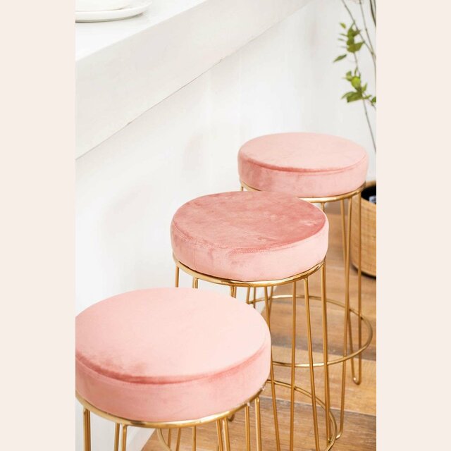 BANCO DE BAR - VELVET ROSA