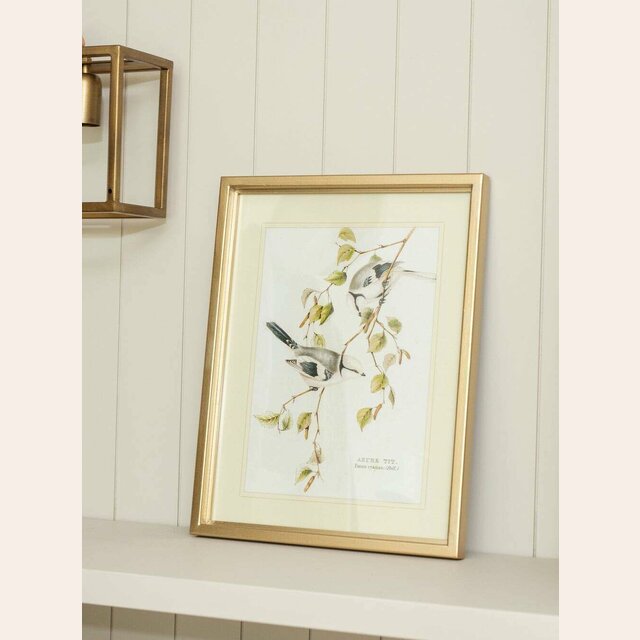 CUADRO BIRDS 2 - MARCO GOLD - 45 X 35 CMS
