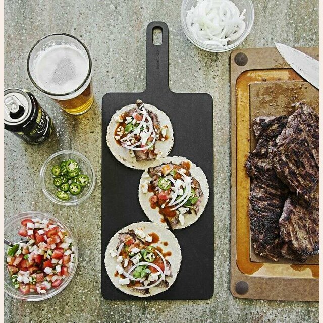 TABLA CON ASA EPICUREAN - NEGRO - 38 X 19 CMS