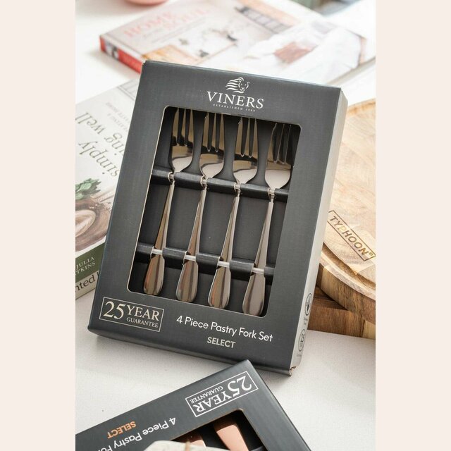 SET 4 TENEDORES ACERO INOX - VINERS - GREY