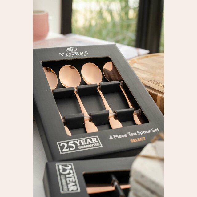 SET 4 CUCHARAS ACERO INOX - VINERS - ROSE GOLD