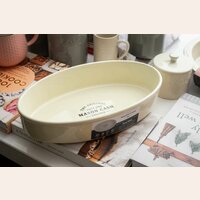 FUENTE DE CERAMICA MASON CASH - OVAL - CREMA - 29 CMS