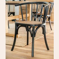 SILLA WINDSOR - OLMO NEGRO Y RATTAN