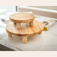 PLATO / FUENTE DE TEKA NATURAL CON PATAS - 20 X 7 CMS