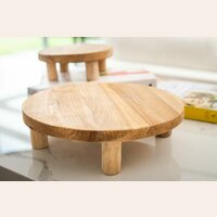 PLATO / FUENTE DE TEKA NATURAL CON PATAS - 30 X 8 CMS