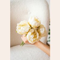 PEONIA BLANCA DE TELA
