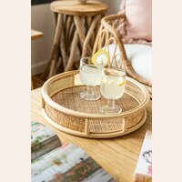 BANDEJA SOL - BAMBOO Y RATTAN - 35 CMS