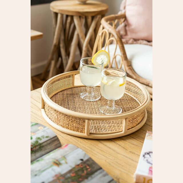 BANDEJA SOL - BAMBOO Y RATTAN - 35 CMS